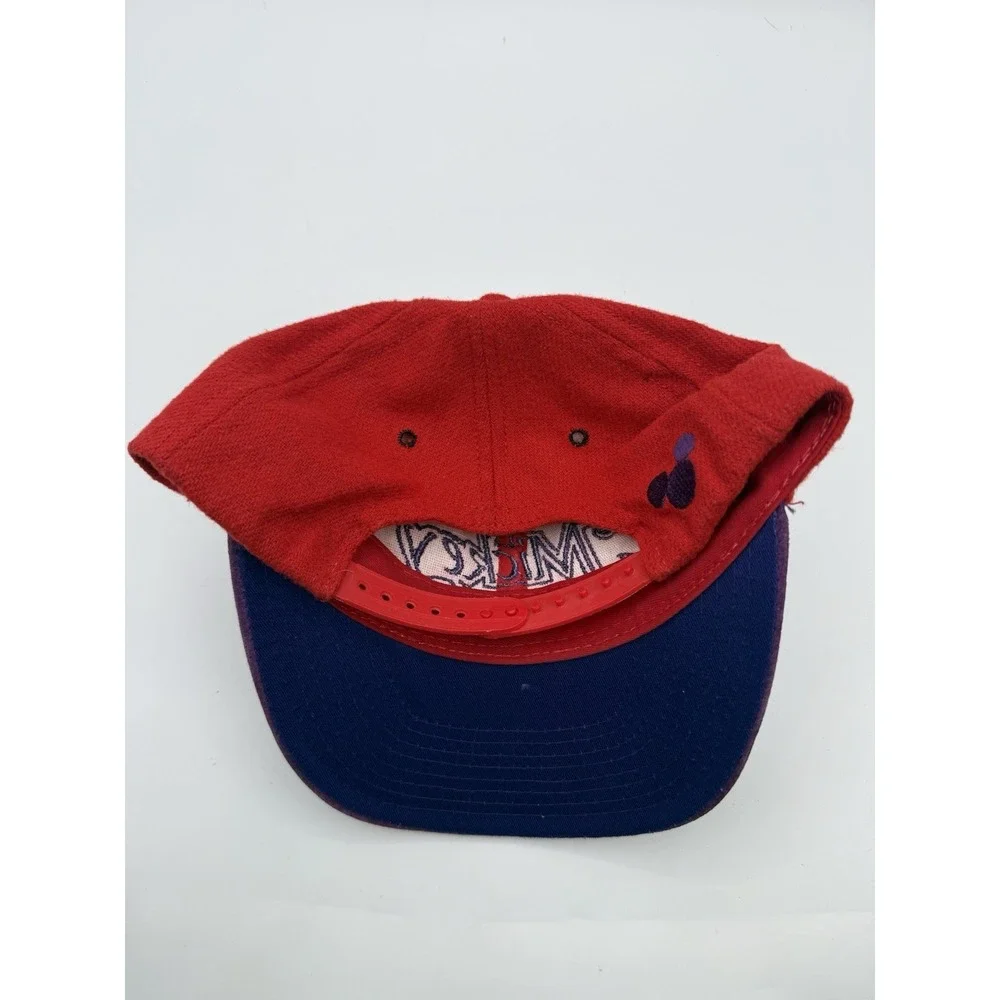 Vintage Mickey Mouse Wool Hat Red Purple The Walt Disney USA Made Snapback